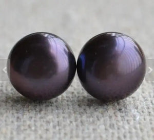 10mm Freshwater Pearl Stud Earring, S925 Silver Jewelry for Wedding