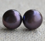 10mm Freshwater Pearl Stud Earring, S925 Silver Jewelry for Wedding