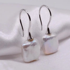 Freshwater Pearl Earrings Sterling Silver Fishhook Style Gift