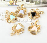Floating Locket Metal Pendant with Ribbons Bells Charms