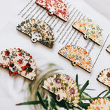 Arrival Floral Fan Shape Wooden Necklace Pendants Earring DIY Charms 70pcs