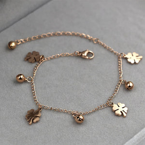 Rose Flower Anklets Titanium Steel Women Jewelry