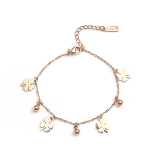 Titanium Steel Rose Anklets for Women