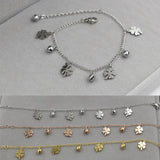 Titanium Steel Rose Anklets for Women