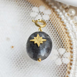 French Retro Titanium Steel Necklace with Natural Stone Pendant