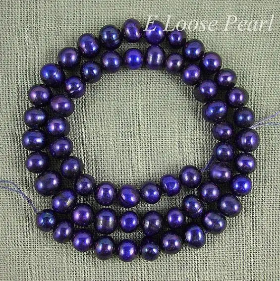 Freshwater Pearls Loose Beads Midnight 6-7mm Full Strand DIY Jewelry Making