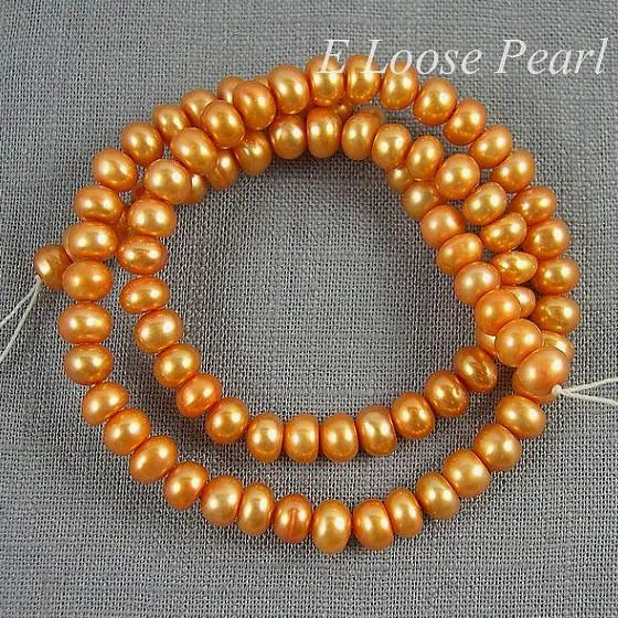 Freshwater Pearls Beads 6-7mm Orange Full Strand DIY Jewelry Making
