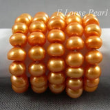 Freshwater Pearls Beads 6-7mm Orange Full Strand DIY Jewelry Making
