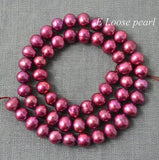 Freshwater Pearls Loose Beads 6-7mm Full Strand Purple Red DIY Jewelry Making