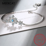 925 Silver Snowflake CZ Crystal Tennis Bracelet
