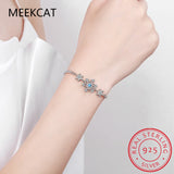 925 Silver Snowflake CZ Crystal Tennis Bracelet