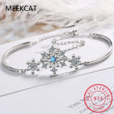 925 Silver Snowflake CZ Crystal Tennis Bracelet