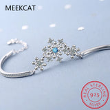 925 Silver Snowflake CZ Crystal Tennis Bracelet