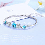 925 Sterling Silver Stackable Star Clear CZ Link Bracelet