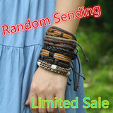 Men Leather Trout Wristband Leather Bracelet Brown