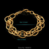18K Round Link Chain Men's Bracelet 18 MM Wide