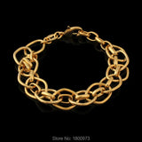 18K Round Link Chain Men's Bracelet 18 MM Wide