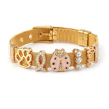 10mm Stainless Steel Keeper Mesh Bracelet Set with Charms