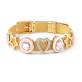 10mm Stainless Steel Keeper Mesh Bracelet Set with Charms