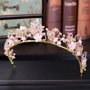 Pearl Rhinestone Leaf Headband Bridal Crown Wedding Hair Accessory