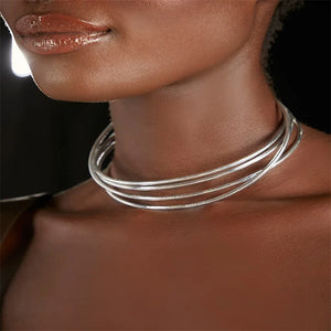 Arrival Silver Geometric Choker Necklace For Women