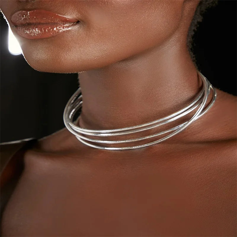 Arrival Silver Geometric Choker Necklace For Women