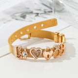 Golden 10mm Stainless Steel Mesh Bracelet With Heart Lock Charm for Women Men