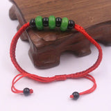 Green Jadeite Abacus Beads Charm Bracelet