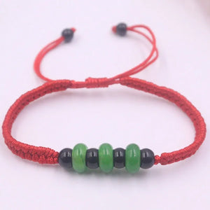 Green Jadeite Abacus Beads Charm Bracelet