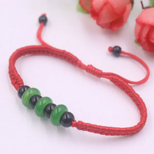 Green Jadeite Abacus Beads Charm Bracelet
