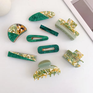 Green Grip French Fresh Olive Hairpin for Women