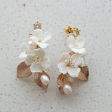 Hand Ceramic Flower Bridal Hair Comb Set