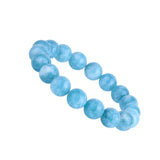 Lab Larimar Bracelet 10MM Round Stone Bracelet