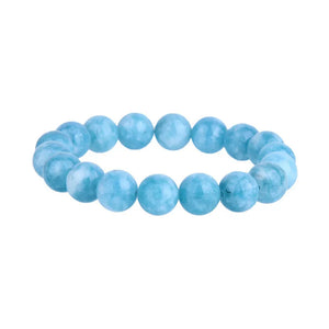 Lab Larimar Bracelet 10MM Round Stone Bracelet