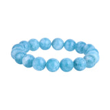 Lab Larimar Bracelet 10MM Round Stone Bracelet