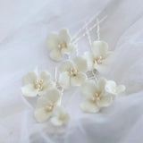 Arrival Ceramics Flower Bridal Hair Pin