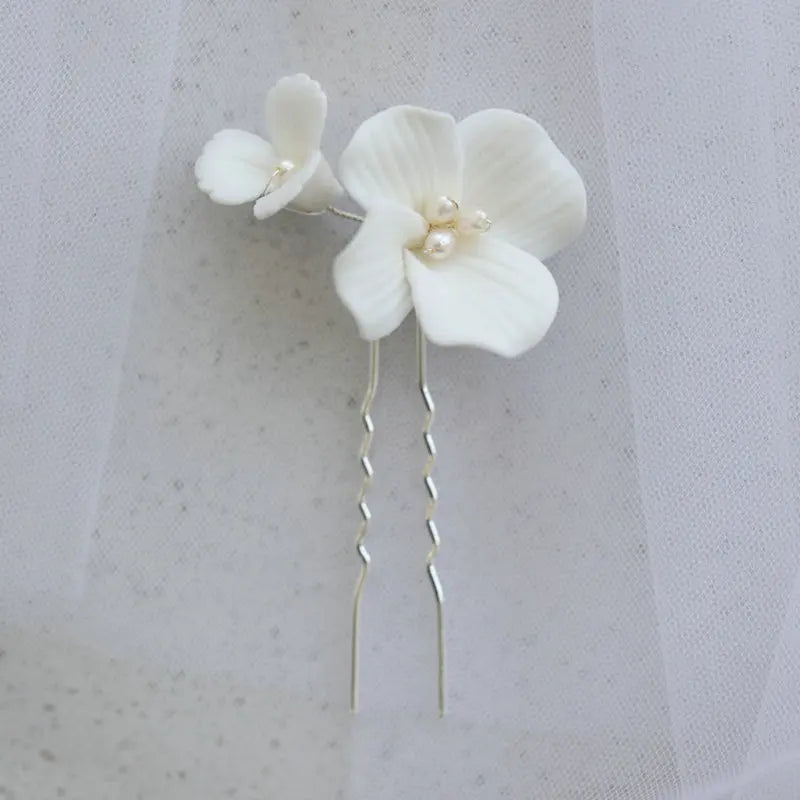 Arrival Ceramics Flower Bridal Hair Pin