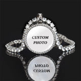 Arrival Photo Zircon Pendant Necklaces Customize Crystal Chain Jewelry Neckalce