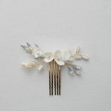 Opal Crystal Bridal Hair Comb Ceramic Flowers Wedding Hairpin