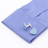 Red Enamel Heart Cuff Links - Father's Day Jewelry Gift