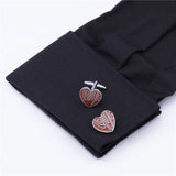 Red Enamel Heart Cuff Links - Father's Day Jewelry Gift