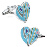 Red Enamel Heart Cuff Links - Father's Day Jewelry Gift