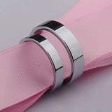High Polished Tungsten Wedding Band Rings Flat Top Size 4-13