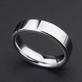 High Polished Tungsten Wedding Band Rings Flat Top Size 4-13