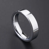 High Polished Tungsten Wedding Band Rings Flat Top Size 4-13