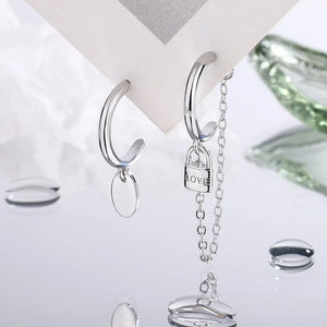 Arrival High 925 Silver Punk Lock Tassel Earring