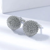 High Flower Cufflinks, Mens Round Wedding Cuff Links