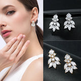 High Marquise CZ Crystal Drop Earrings for Wedding Bridal