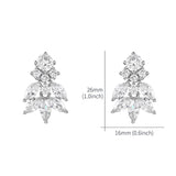 High Marquise CZ Crystal Drop Earrings for Wedding Bridal