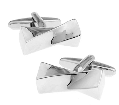 Copper Twisted Cuboid Enamel CuffLinks